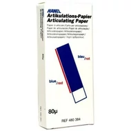 Artikulációs papír Hanel 80mm I forma  kék-piros 144db