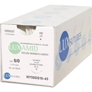 LUXAMID NYLON DS16 16mm 5/0 45 cm black sebészeti varrófonal 12db LUX Sutures