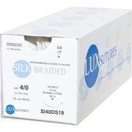 SILK BRAIDED DS19 19mm 4/0 45 cm Black sebészeti varrófonal
