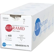 SUPRAMID pseudo monofilament DS16 16mm 4/0 75 cm Black sebészeti varrófonal 12db LUX Sutures