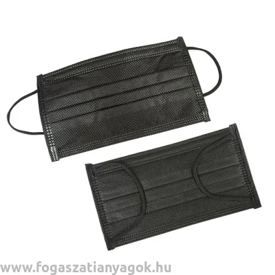 Orvosi - medical - gumis szájmaszk fekete 3 rétegű 50db/doboz