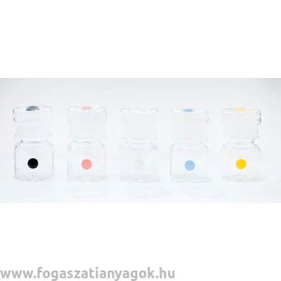 Sapkás üveg átlátszó, hengeres, színkódolt (1db üvegcse)
