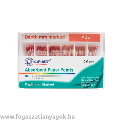 Papír csúcs (színkódolt, kalibrált) GAPADENT 25