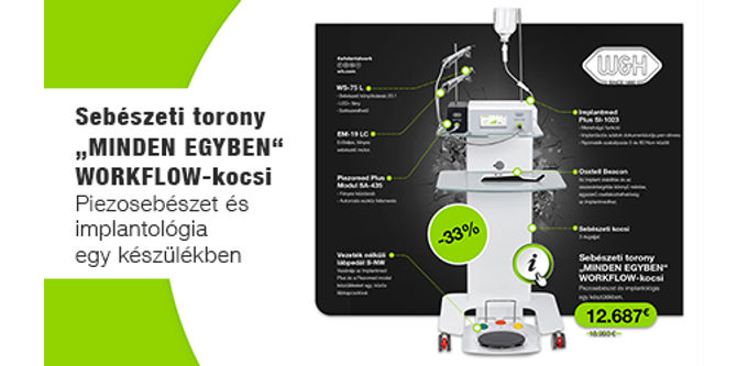 Sebészeti torony „MINDEN EGYBEN“ WORKFLOW-kocsi